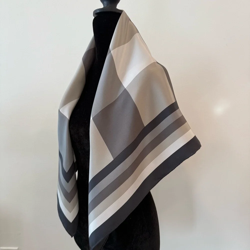 YSL Checkered Lightweight Silk Scarf - Picture 6 of 9